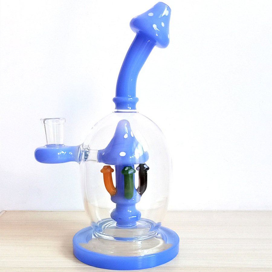 

Newest Heady Mushroom Glass Bong Showerhead Perc Glass Water Pipes Ball Style Oil Dab Rigs Unique Bongs 14mm Joint With Quartz banger