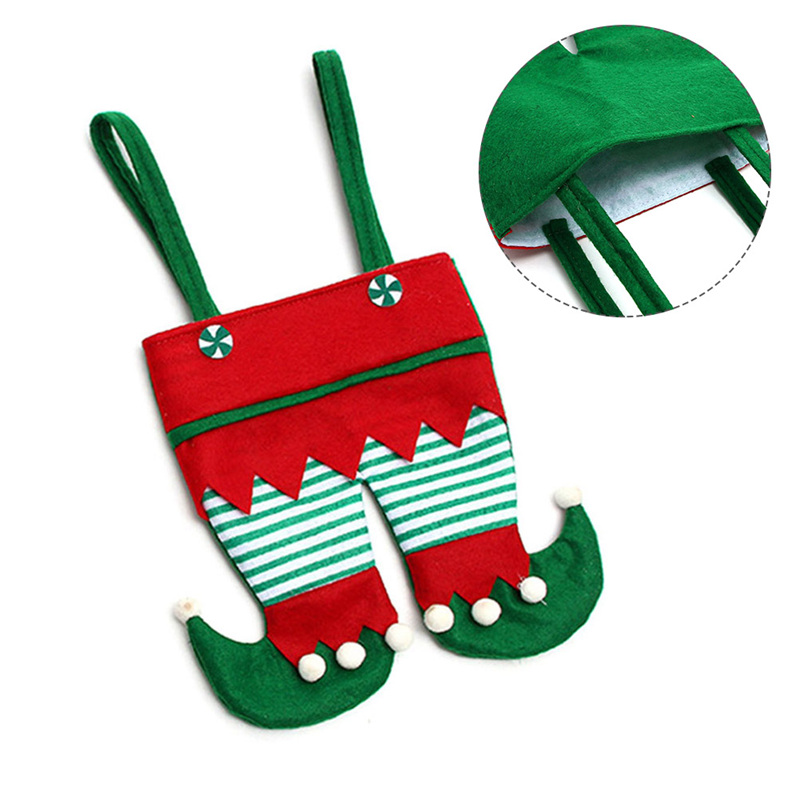 

Christmas Decorations Red Pants Candy Bag Elf Gift Bag Merry Christmas Cookies Snack