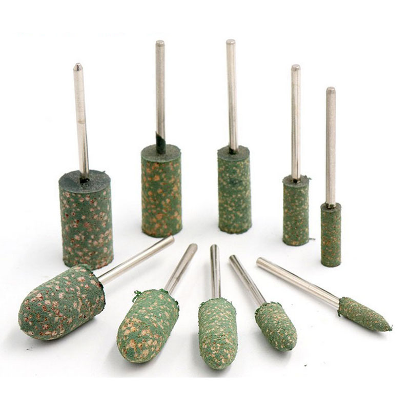 

10pcs 2.35mm 3mm Shank Sesame Sponge Rubber Mounted Point Grinding Head for Metalworking Finish Polish Mini Grinder Rotary Tools