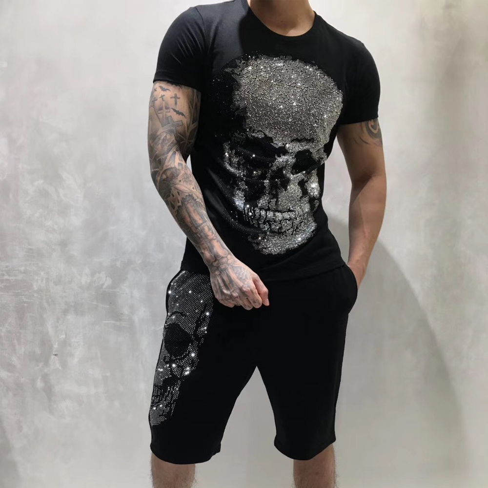 

PP Rock Style Summer Men Designer T shirt Diamond Skull Brand clothing fashion t shirts Women T-shirt high quality Hip Hop Tees 201914, White