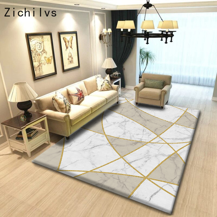 

Zichilvs Nordic Style Geometric Marble Pattern Carpet Living Room Rug Sofa Coffee Table Mat Bedroom Yoga Pad Rectangular Blanket