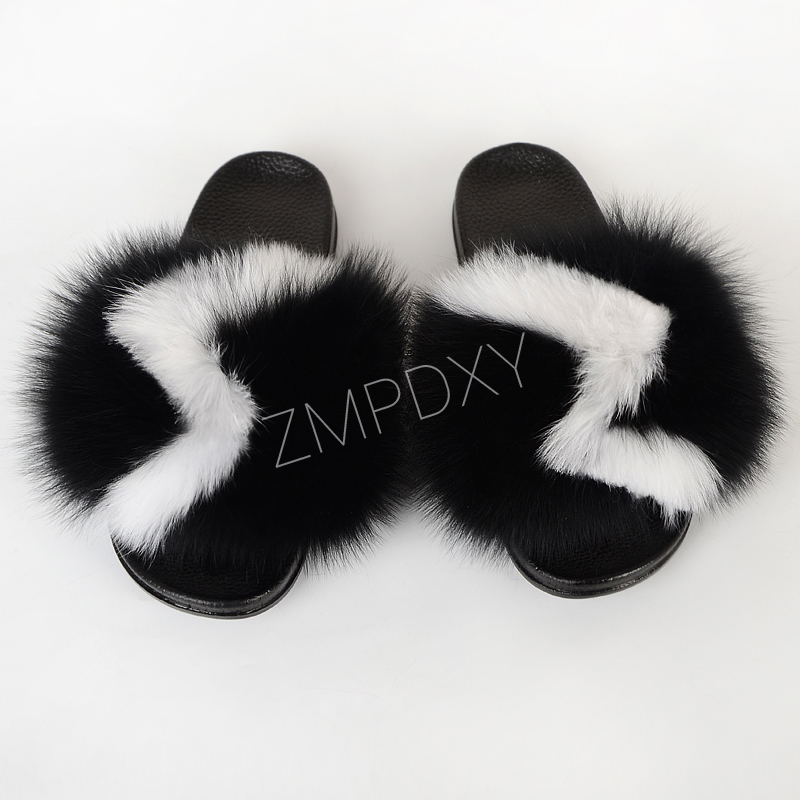 Usine Prix fourrure diapositives Femmes De Mode moelleux en peluche Flip-flop chaussures en gros femelle Non-slip Intérieur En Peluche De Fourrur