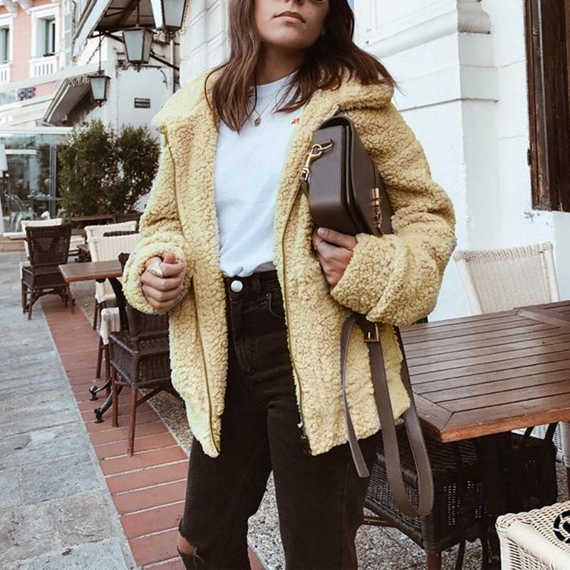 

Womens Fashion Ladies Coat Jacket Solid Winter Zipper Gradient Parka Outerwear, As pic