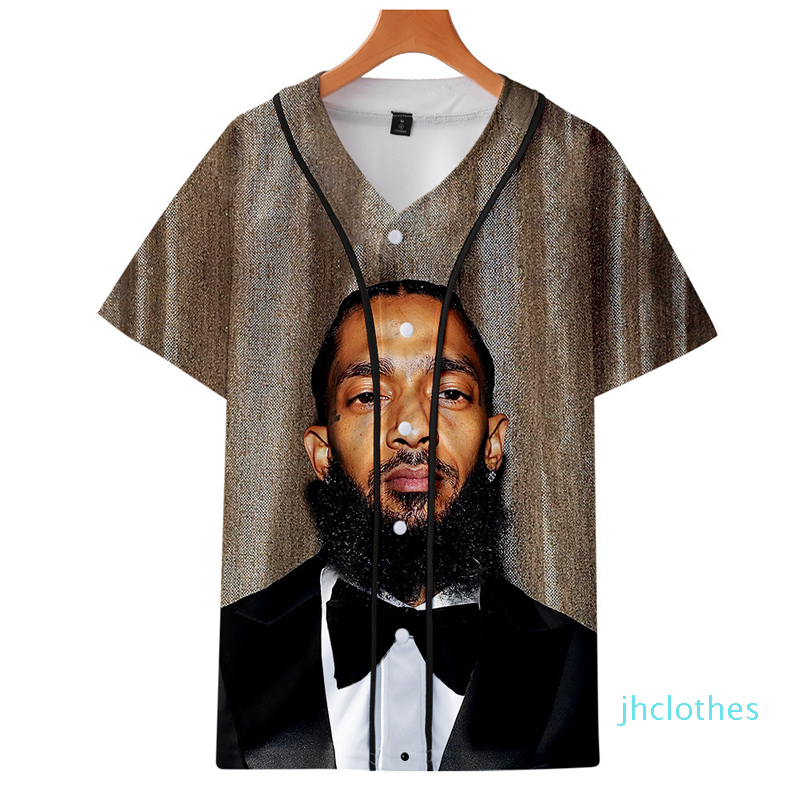 

Fashion Print Nipsey Hussle Souvenir Baseball Jersey Hoodie Hot Seller Rappers T-shirt Hip Hop Art Men's and Women's Graphic Tee YE08