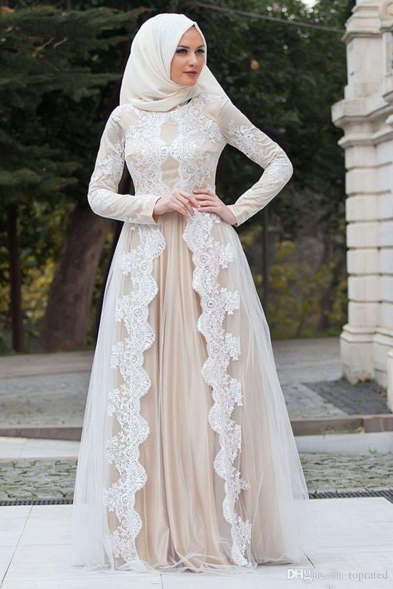 

2022 Long Sleeve Evening Gown Arabic Muslim Formal Dresses A Line Long Women Party Gowns With Lace, Coral