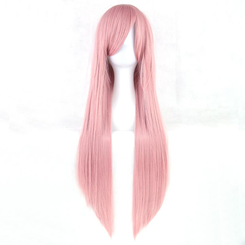

Soowee 24 Colors Long Straight Women Party Blonde Pink High Temperature Heat Resistant Synthetic Hair Cosplay Wig Hairpiece, Natural color