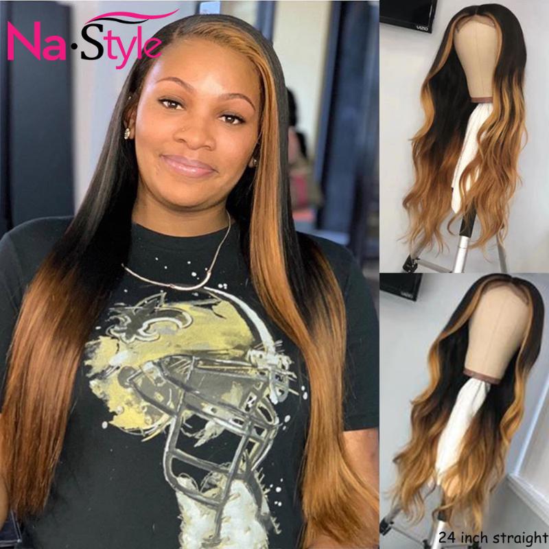 

1b/30 Honey Blonde Lace Frontal Wigs Pre Plucked Straight Lace Front Wig Pre Plucked With Baby Hair Colored Human Hair 130 Remy, 4x4