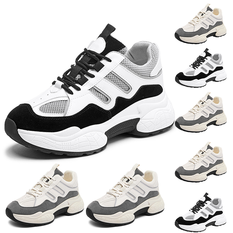 

non-brand fashion women old dad shoes triple white grey black mesh breathable comfortable sports designer sneakers size 35-40, A1