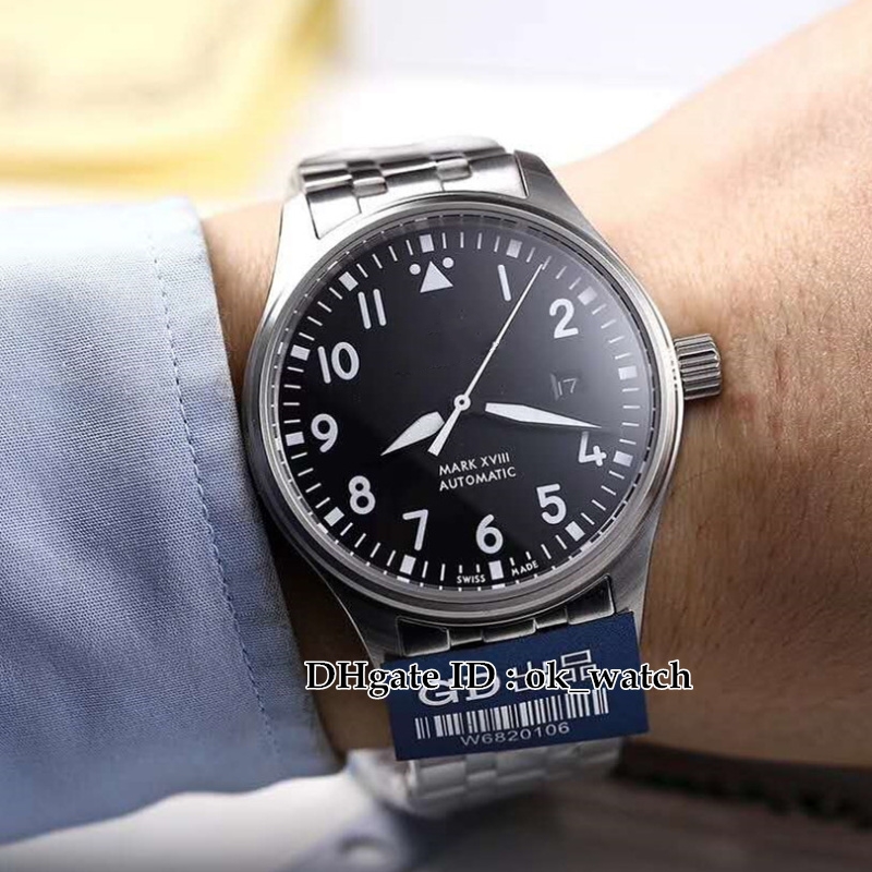 

NEW 40mm black dial IW327011 Japan Miyota 821A Automatic Mens watch Stainless steel hand Gents sport popular Luminous watches 4 colors