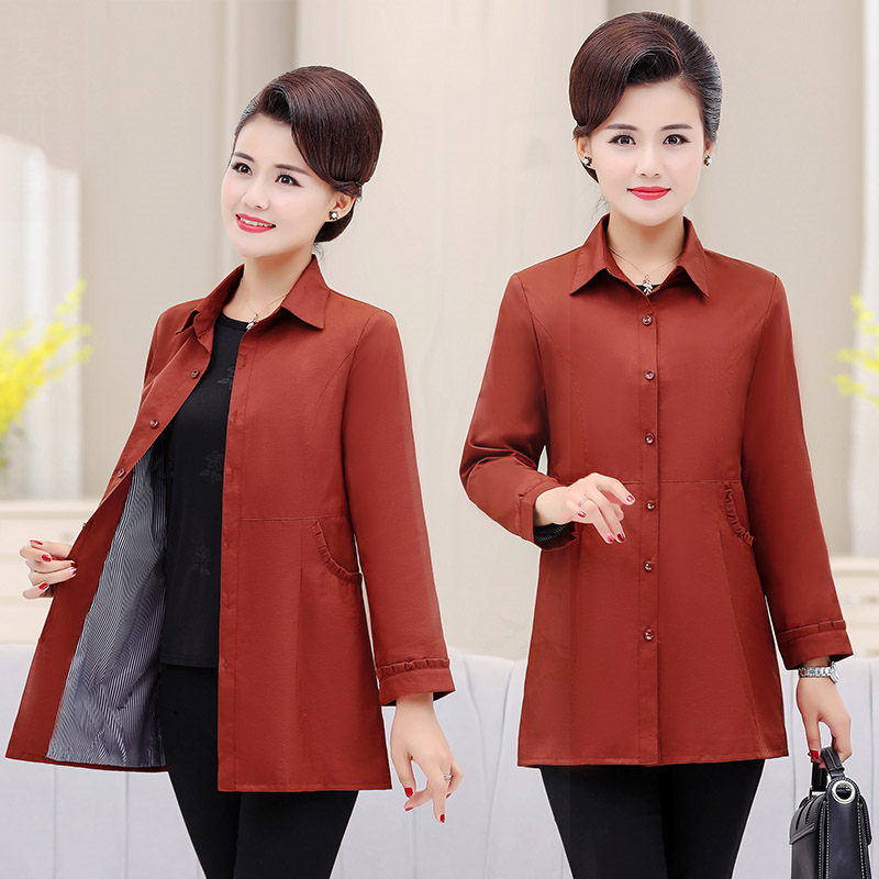 

Mother's Spring Autumn Jacket Women's Shirt Windbreaker 2020 New Shirt Top Women Casual Tops Plus Size 5XL Clothes K331, Khaki