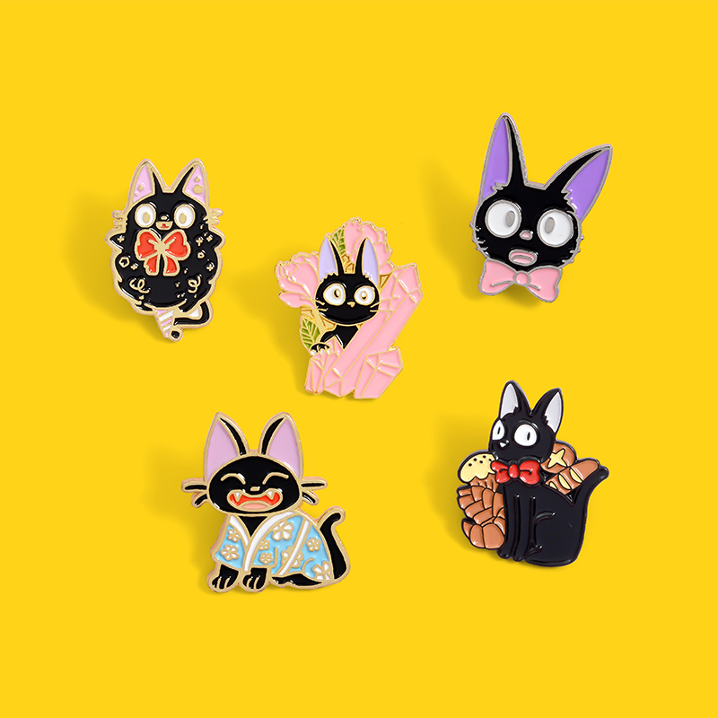 

Pins, Brooches SP048 Kiki's Delivery Service Cats Pins Enamel For Women Men Lapel Pin Cartoon Anime Metal Badge Collar Jewelry Gifts