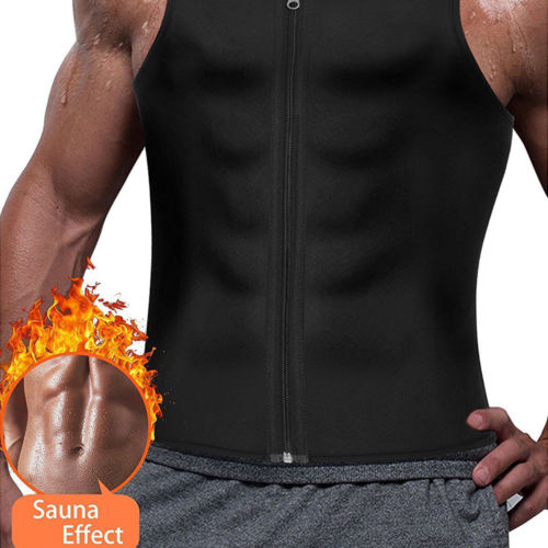 

New Plus Size S-3XL Men Running Vest Slimming Body Shaper Neoprene Vest Cincher Belt Suit Girdle Trimmer Tummy Shirt, Black;red