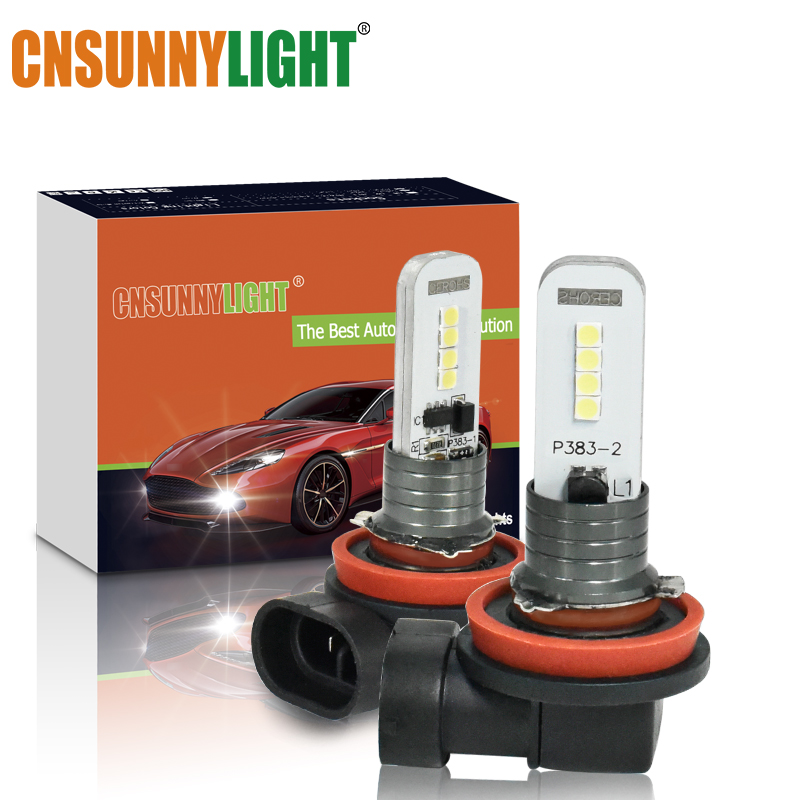 

CNSUNNYLIGHT 2pcs H11 H7 LED H8 H4 Car Fog Lamps 9006 HB4 9005 HB3 Daytime Running White Light Driving Turning Parking Bulbs 12V