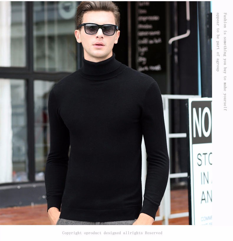 Mens black high neck sweater Clearance
