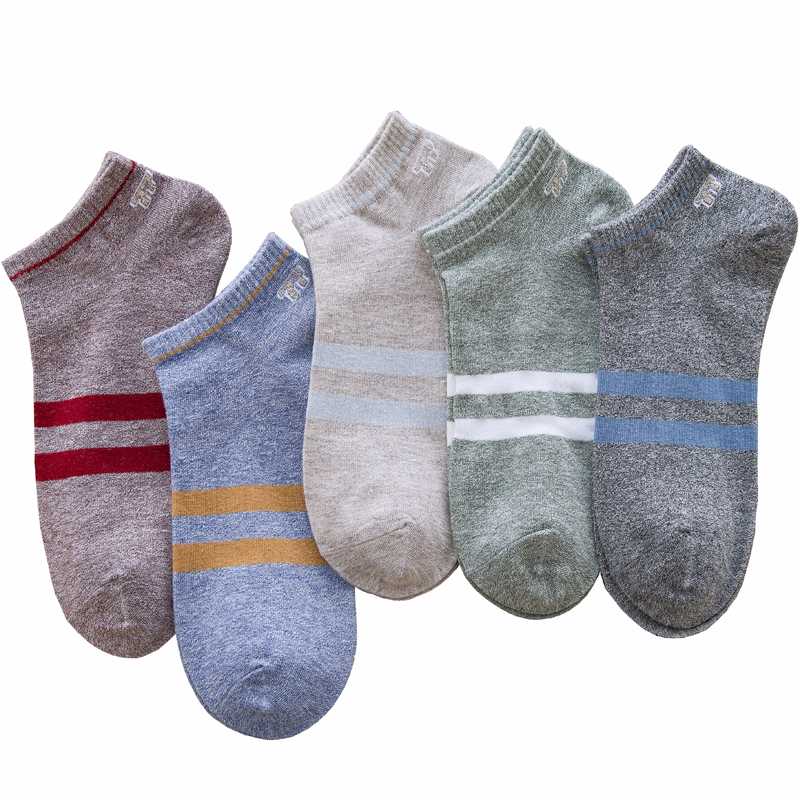 

High Quality Men's Cotton Socks Harajuku Style Retro stripe anchor Ankle Socks For Men Breathable Short Sock Man 5 Pairs / Lot, 5 pairs mixed 1