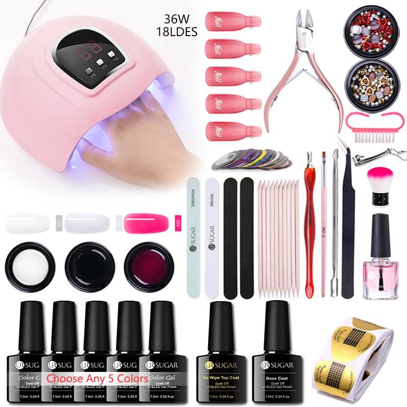 

Nail Gel Kits 112 colors For Choose 36W UV Lamp Nail Dryer Soak Off Gel Polish Professional Art Set Varnish Set