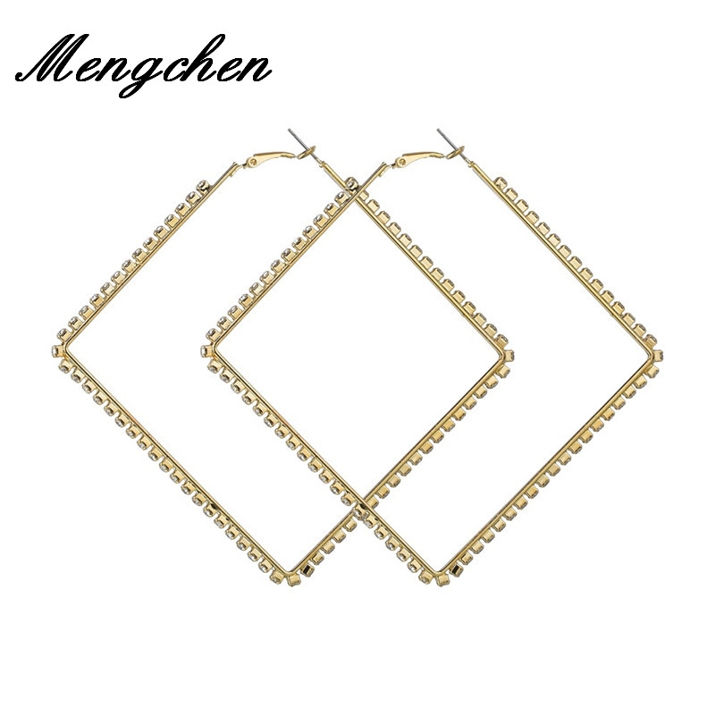 

Bohemian Vintage Shiny Rhinestone Geometric Big Square Dangle Earrings For Women Party Gift Fashion Jewelry Earrings Accessories