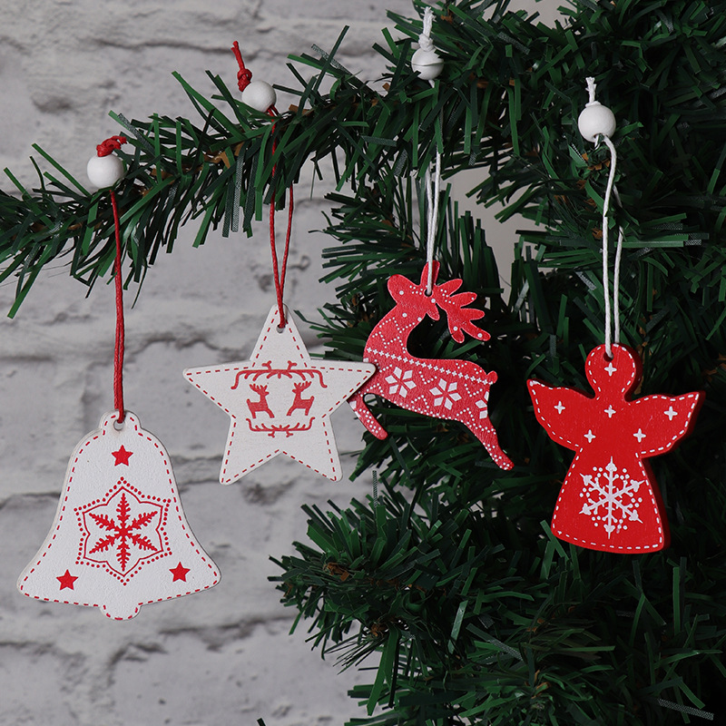

Christmas Decorations Kids gifts Christmas Tree pendants Wood Interior Decoration Furniture pendants For Home DIY Accessories