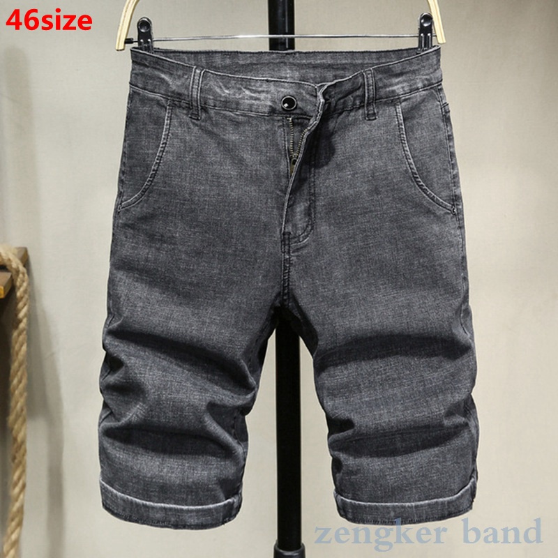 

Summer thin denim shorts male big size five-point pants summer straight shorts half pants 46 mens, Dark grey