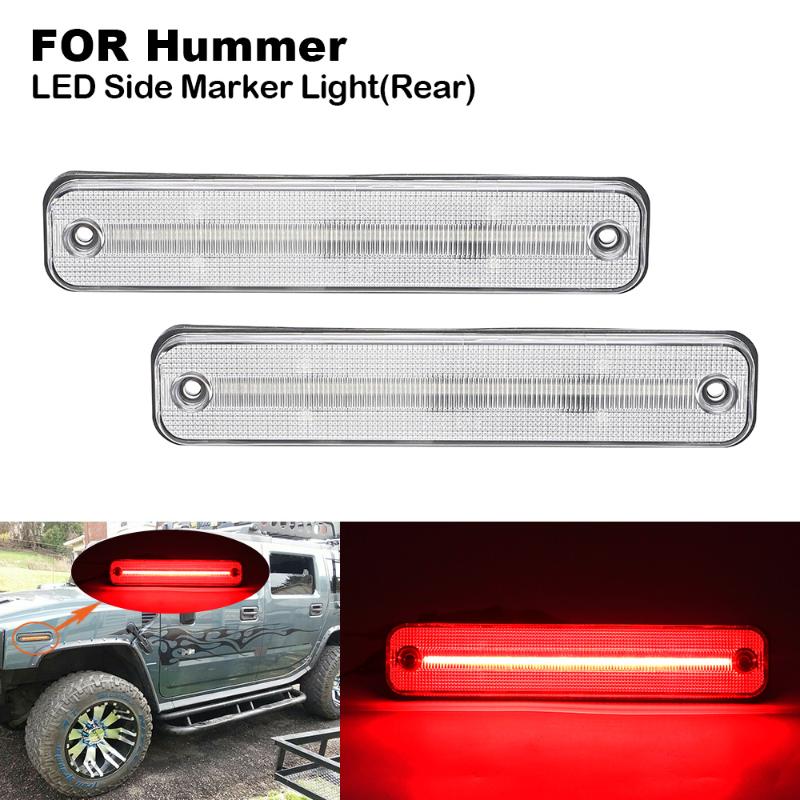 

2 PCS Clear LED Car Side Marker Light Indicator Lamp For H2 2003-2009 2X Rear Side Marker (Red) Car Accessories, As pic