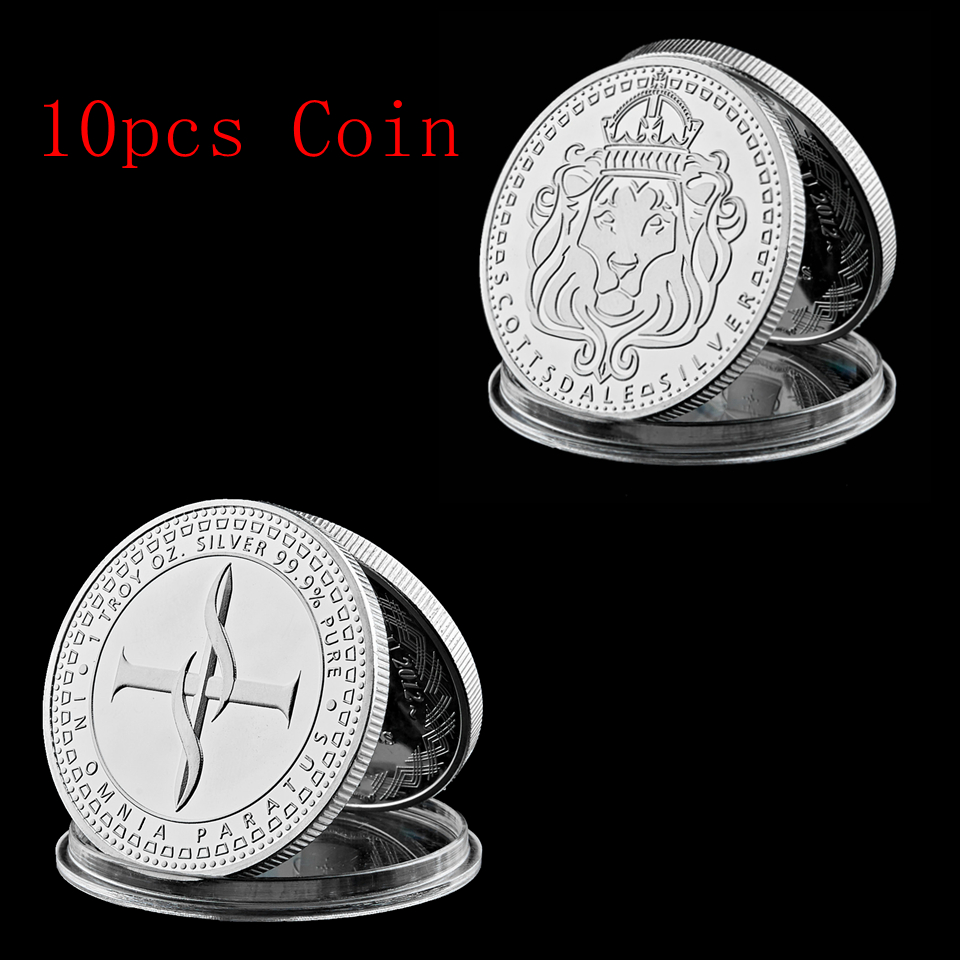 10Pcs The American Scottsdale Silver Plated Ingot Badge Craft 40 Mm Collectible Souvenir Decoration Bullion Coin-image-527491434