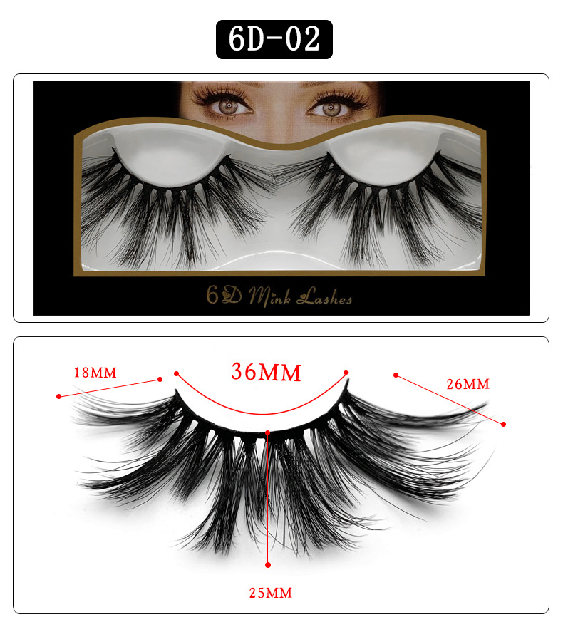 

Handmade reusable natural long 6D mink lashes soft & vivid thick false eyelashes 10 styles available DHL Free
