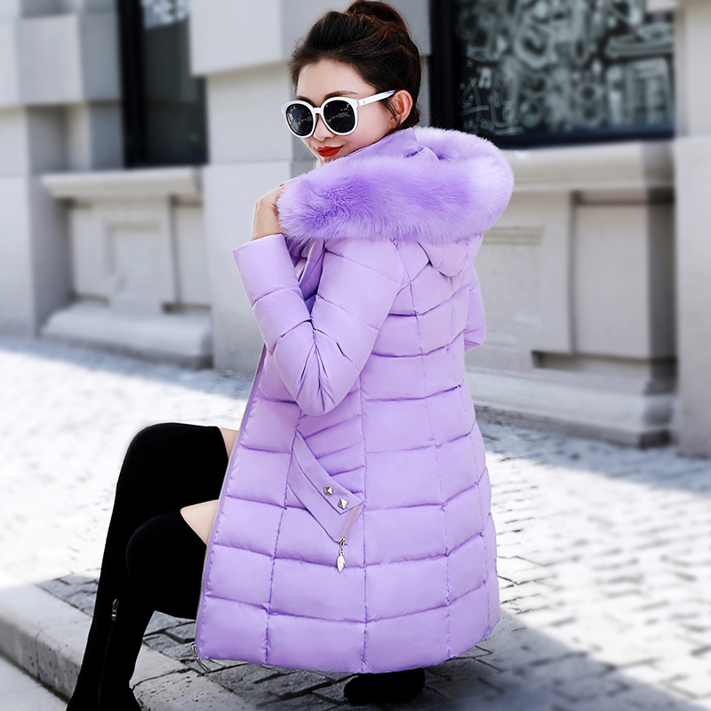 

Fashion women' new cotton coat women' mid-length large fur collar coat cotton clothing Slim jacket large sizewinter thick