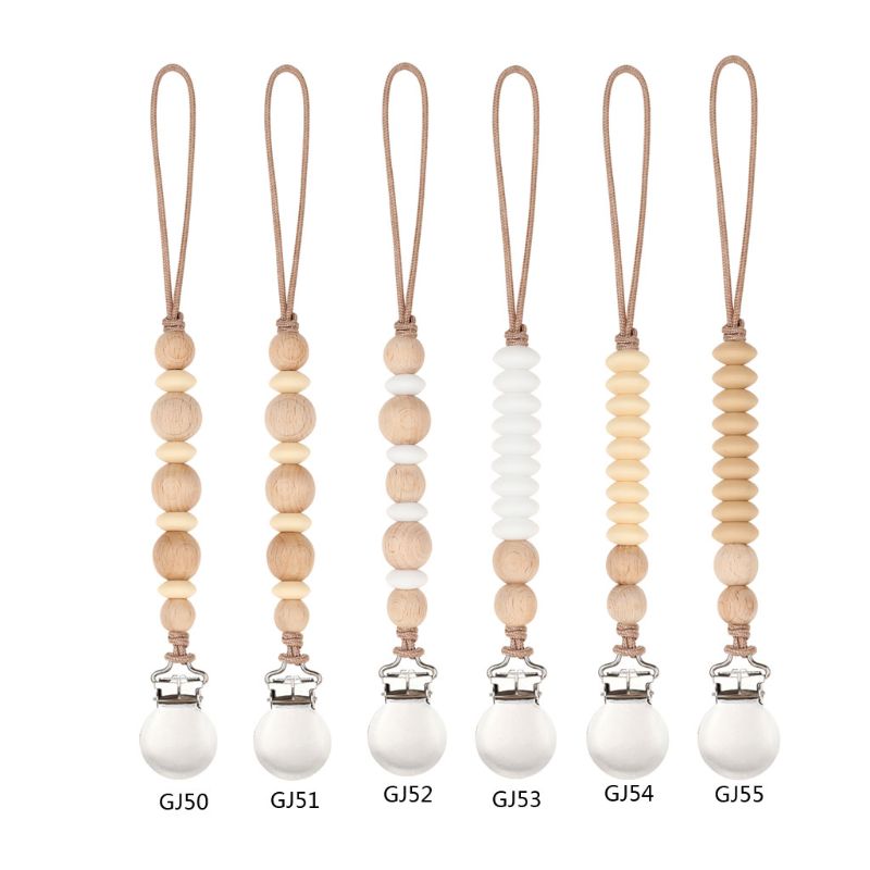 

Baby Pacifier Chain Wooden Bead Soother Pacifier Clips Leash Strap Nipple Holder K1MA Hot