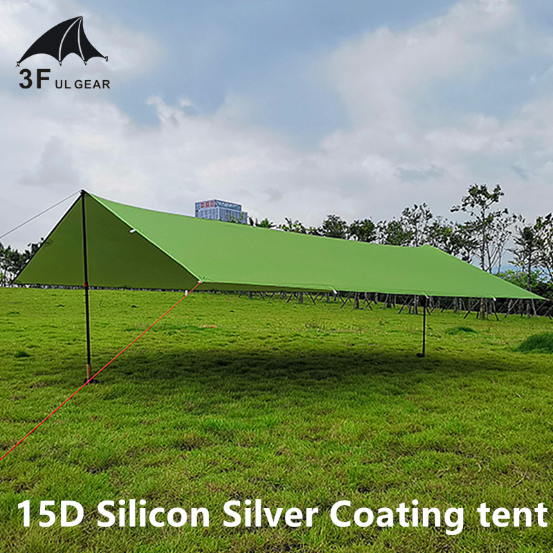 

3F UL GEAR Ultralight 15D Silicon Tarp Outdoor Camping Survival Sun Shelter Shade Awning Silver Coating Pergola Waterproof Tent