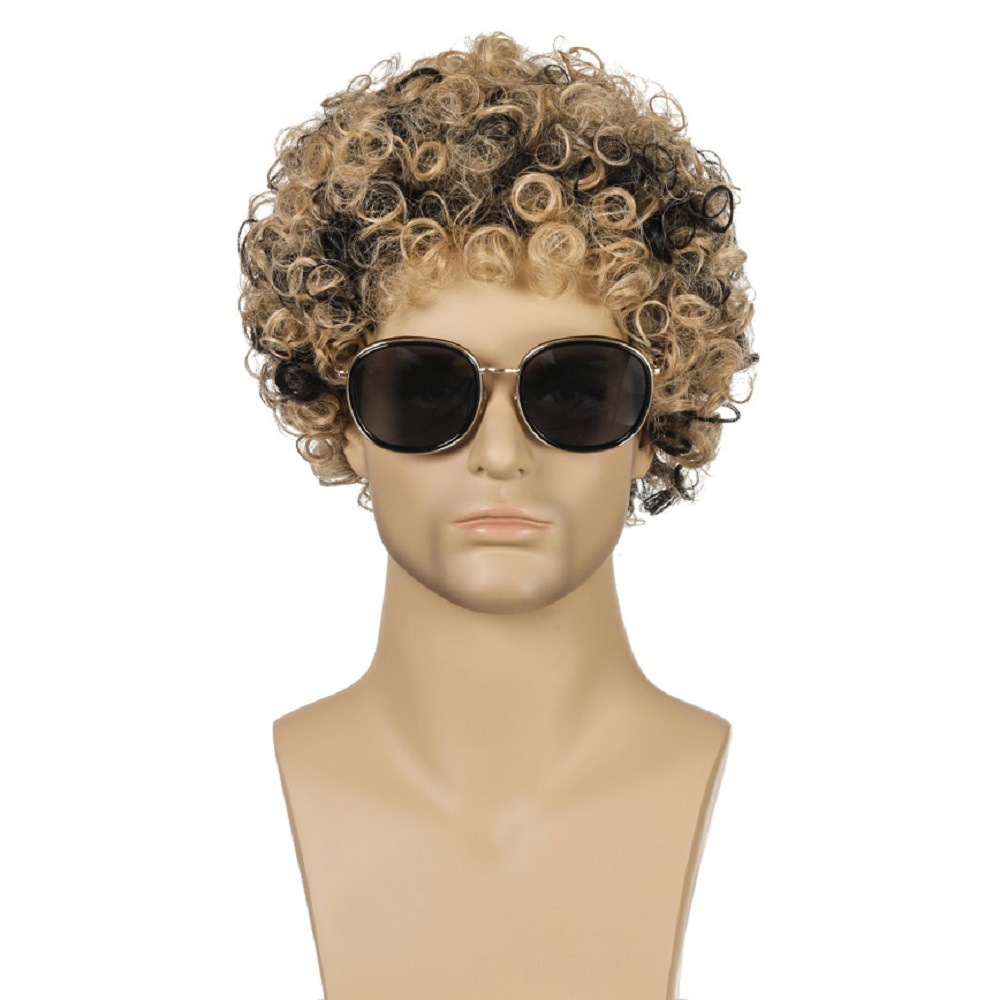 

amazon new hot selling mens wig high temperature silk wig european and american wig male manufacturers price, Mix color