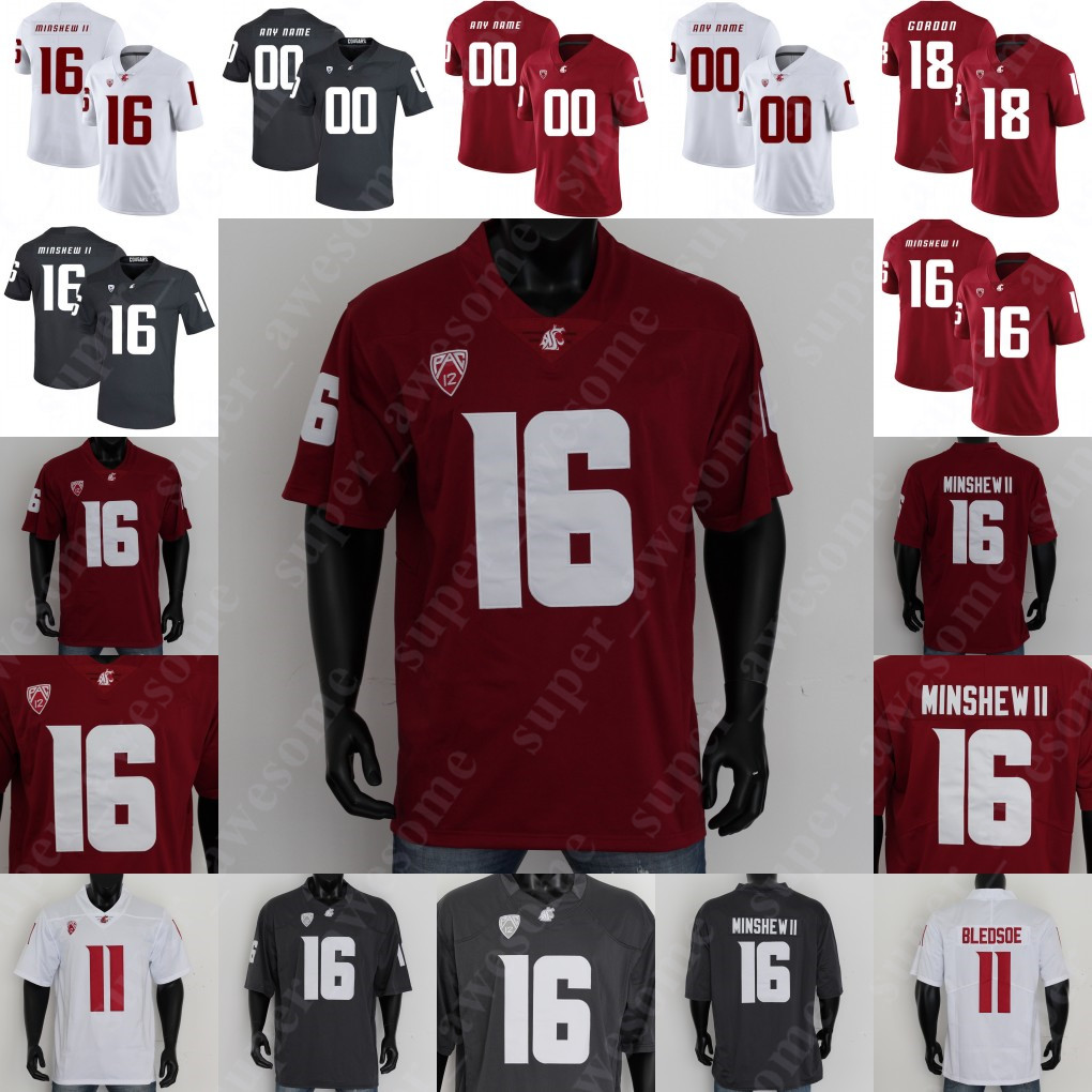 

Washington State Football Jersey Gardner Minshew II Dezmon Patmon Anthony Gordon Bryce Beekman Max Borghi Renard Bell Joey Hobert Liam Ryan, Red