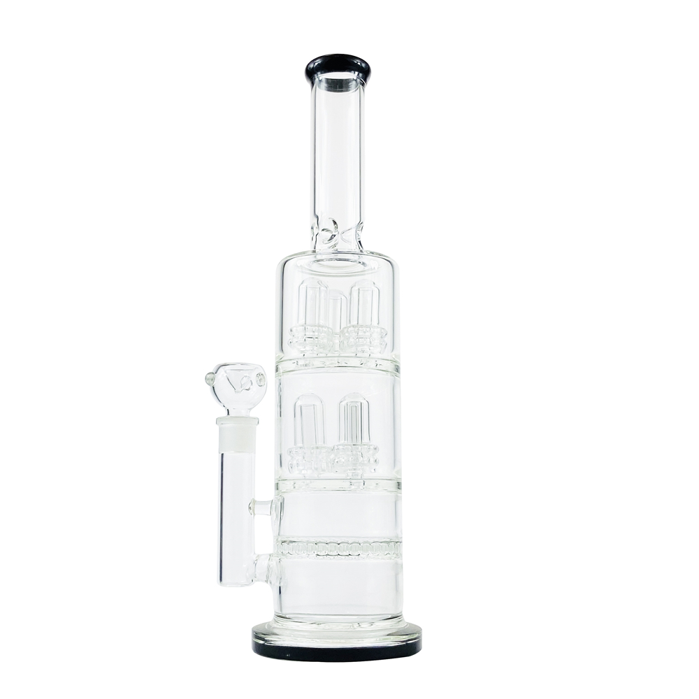 

New style Handmade Oil Rigs Glass Bongs Large Water Pipe Vase Perc Percolator Smoking Piper 14mm Joint Thick Arms Free transportation