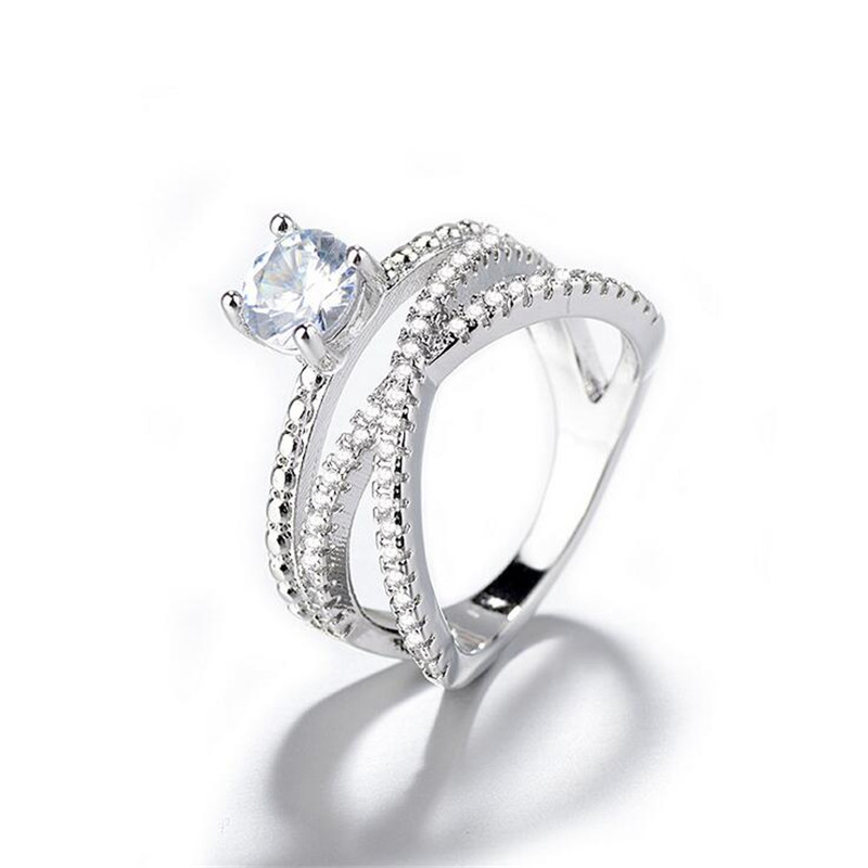 

Wholesale- Women Wedding Band Ring Dexule Jewelry 925 Sterling Silver Pave White Sapphire CZ Diamond Party Women Wedding Bridal Ring