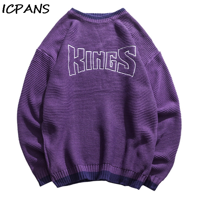 

ICPANS Japanese Fashion Sweater Men's O Neck Loose Pullovers Sweater Male Letter Autumn Winter 2019 Fashion Hip Hops, 8831 green