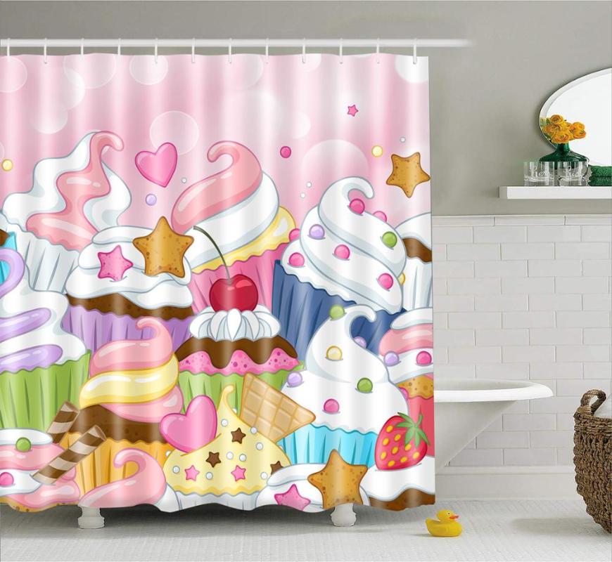 

Modern cartoon Waterproof Polyester Fabric Shower Curtain Cartoon Bath Curtain Home Decoration Anime Bathroom Curtains