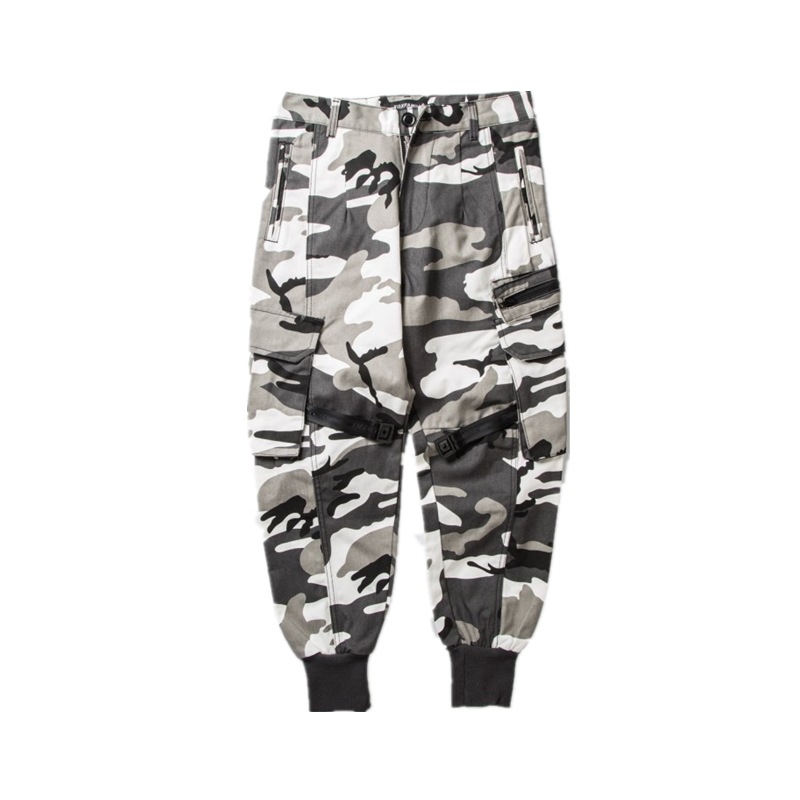 

Drop shipping Men Casual Camouflage Pants Quality Joggers Men Full Length Trousers Cotton Elastic Camo Cargo Pants US Size, Black