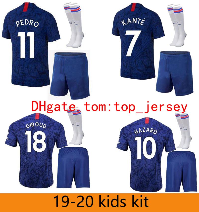 

19 20 HAZARD soccer jersey kids kit boys MORATA JORGINHO GIROUD football shirt KOVACIC Camiseta WILLIAN DAVID LUIZ 2019 2020 BARKLEY maillot, [t:che][y:1920][s:k][p:w][home]