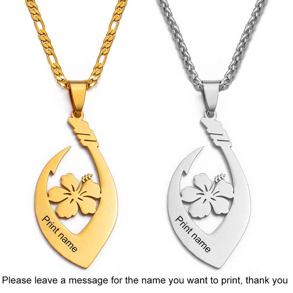 

Anniyo Custom Name / Chuuk Flower Necklaces Micronesia Customize Letters Hawaiian Jewellery Gold Color/Silver Color #127121