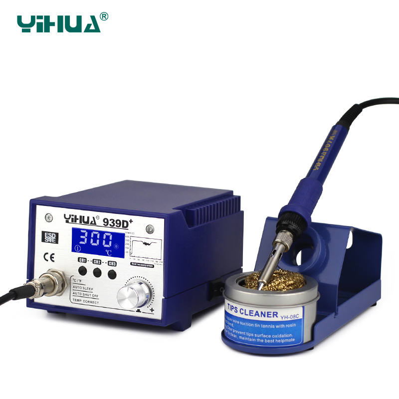 

YIHUA 939D+ LCD Soldering Iron Station 75W High Power Imported Heating Soldering Iron 220V 110V Welding Free shipping