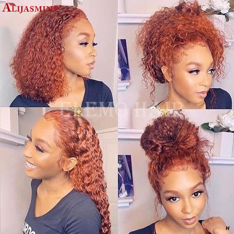 

Ginger Orange Lace Front Wig Brazilian Remy 13x6 Lace Front Human Hair Wigs For Women Bleached Knots Colored Human Hair Wigs, As pic