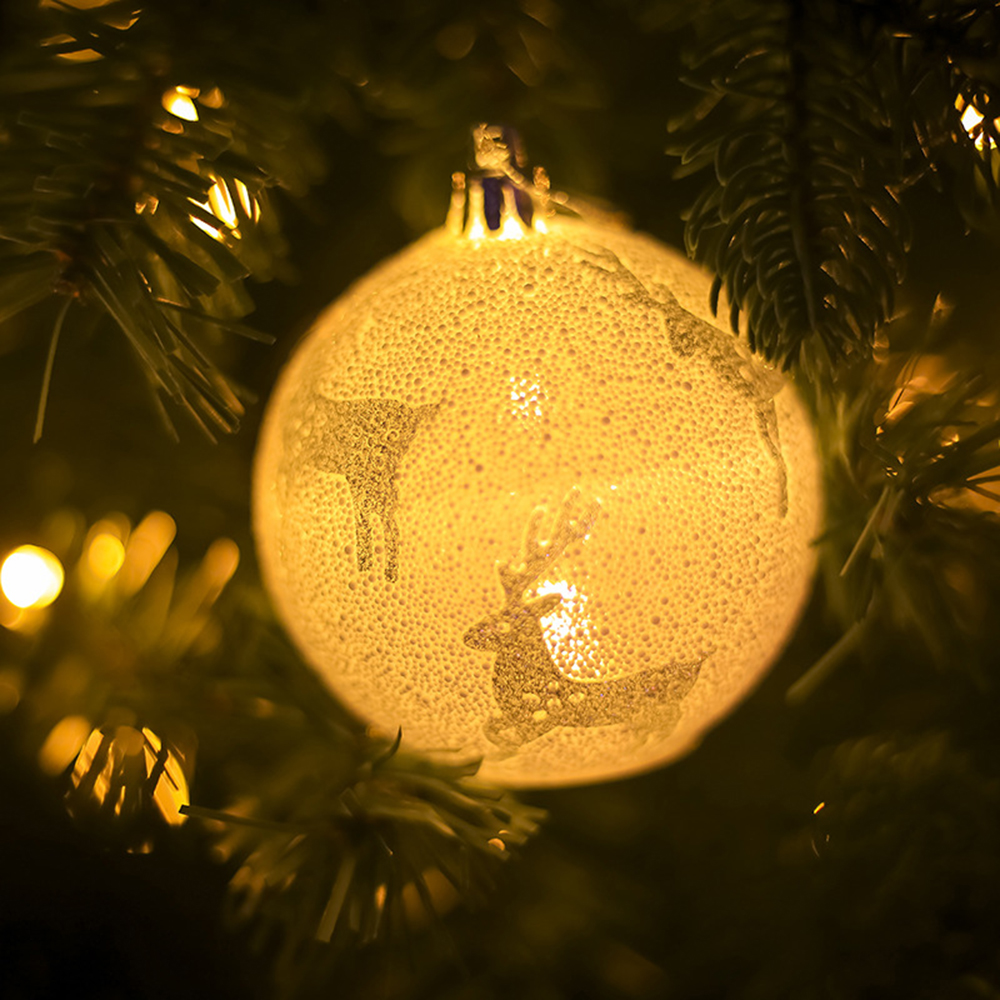 

Romantic LED Light Balls Snowflake Elk Star Printing Ornaments Christmas Tree Decoration Chrismas Party Outdoor Decor