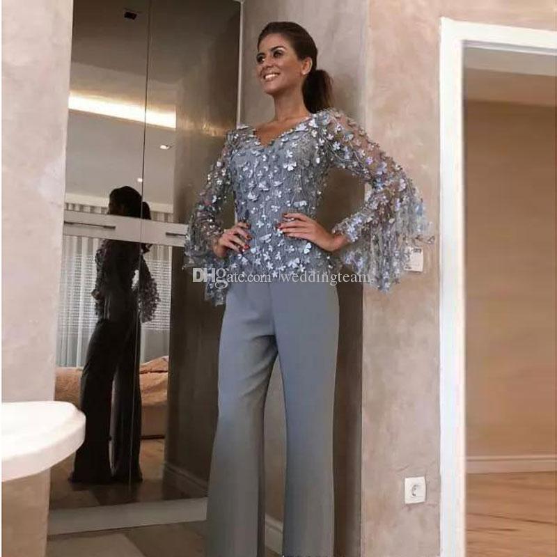 Mother Bride Pant Suits V Neck Canada 