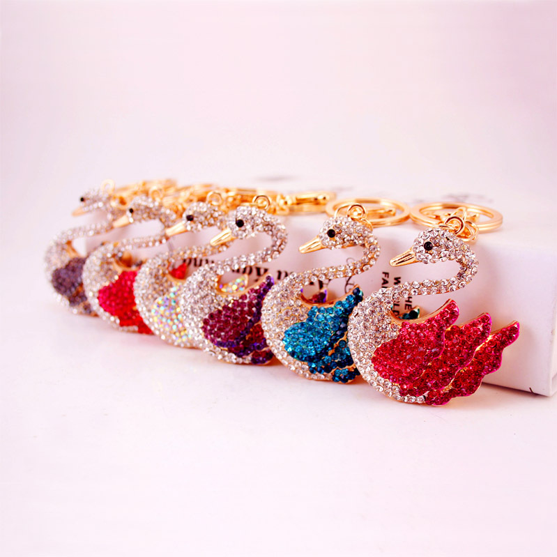 

Creative Colorful Key Chain Animal Metal Crystal Pendant Female Bag Pendant Key Chain Small Gift