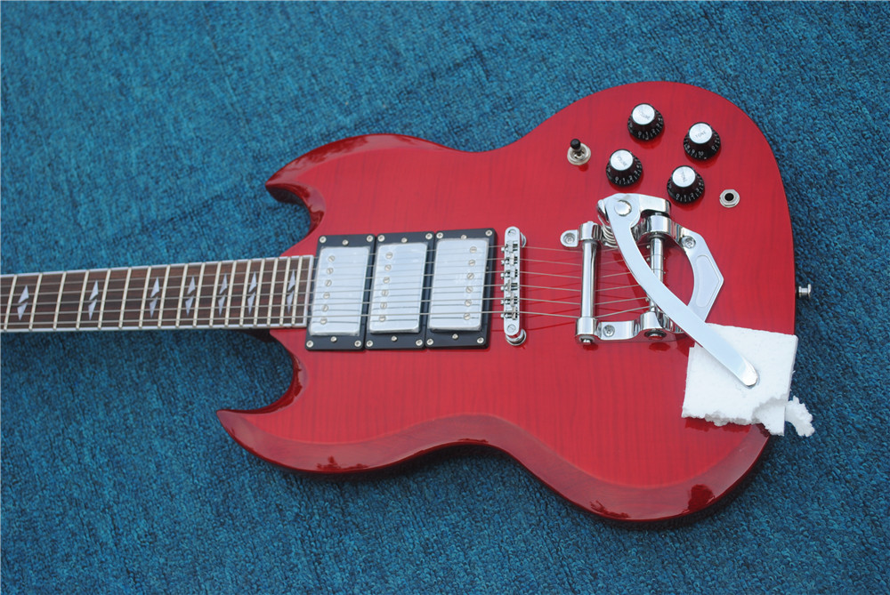 2018 Red Custom Shop SG Electric Guitar Tremolo New Arrival Wholesale Guitars From China