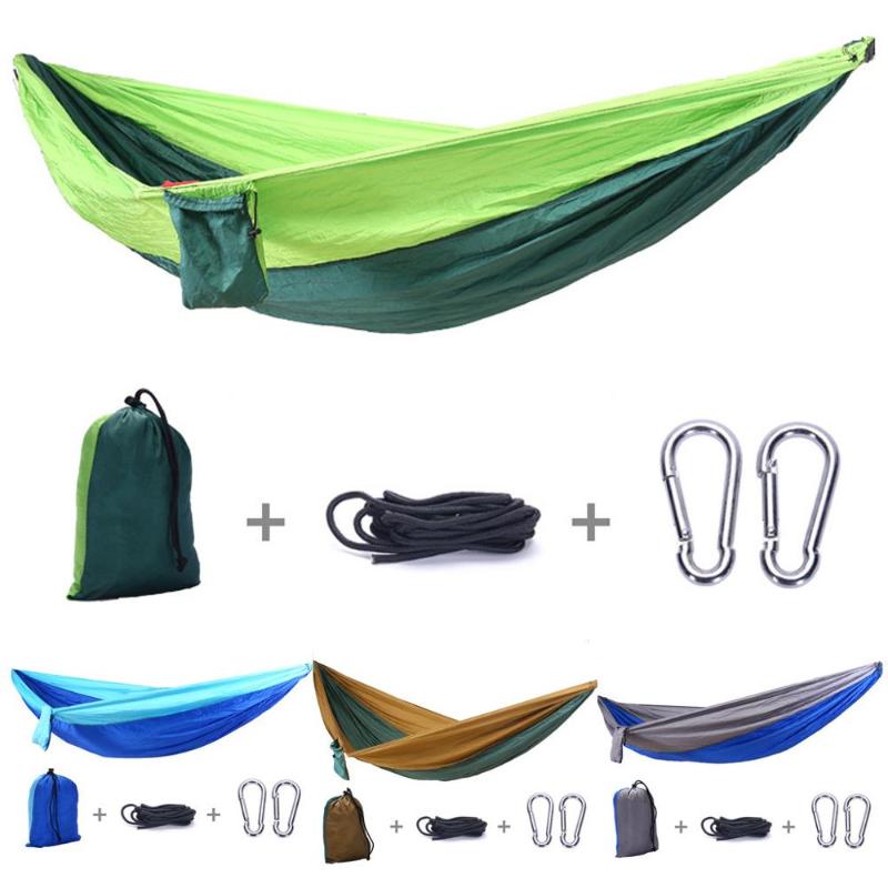 

Hiking Camping Hammock Portable Canvas Safety Parachute Hamack Hanging Chair Outdoor Double Person Leisure Hammocks CD