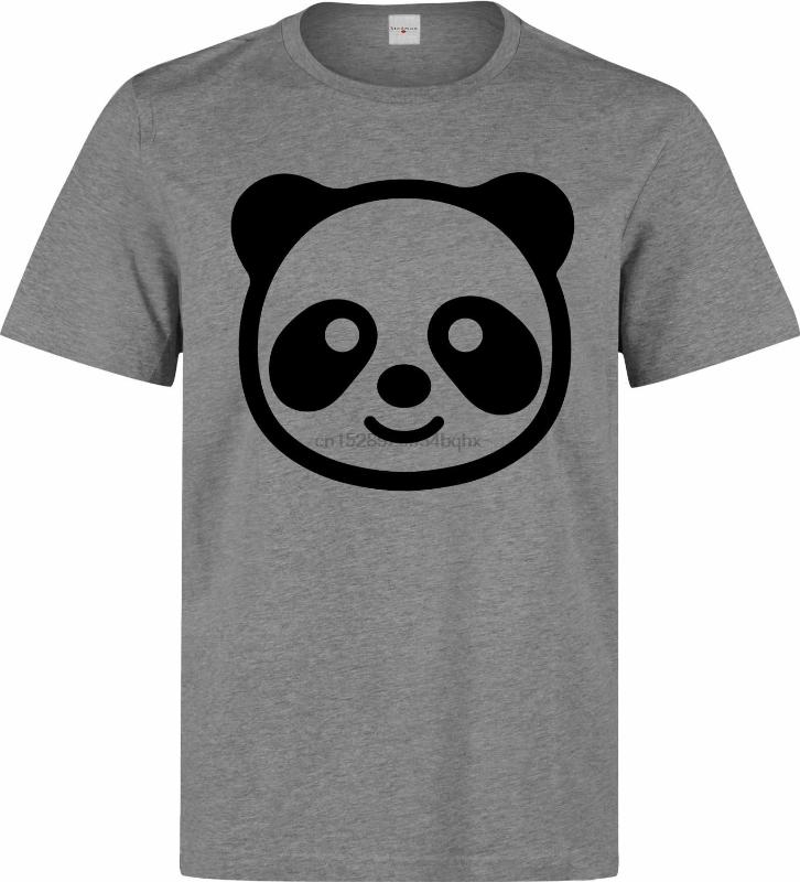 

Cute Panda Bear Happy Face Graphic Artwork mens grey t shirt, Men-darkpurple