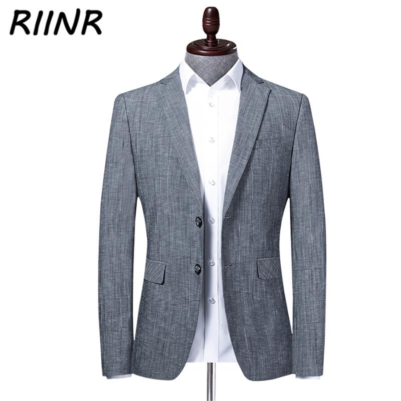 

Riinr New Spring Autumn Brand Men Blazer Fashion Slim Suit Jacket Male Business Casual Clothing High Quality Men's Suit -4XL, Gray