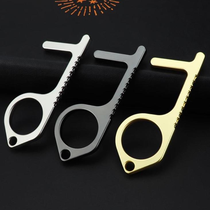 

Fast Shipping No Contact Door Opener EDC Door Closer Tool No-Touch Button Loop Hook Key Mini Self-Cleaning Reusable Handle Tool Door Opener