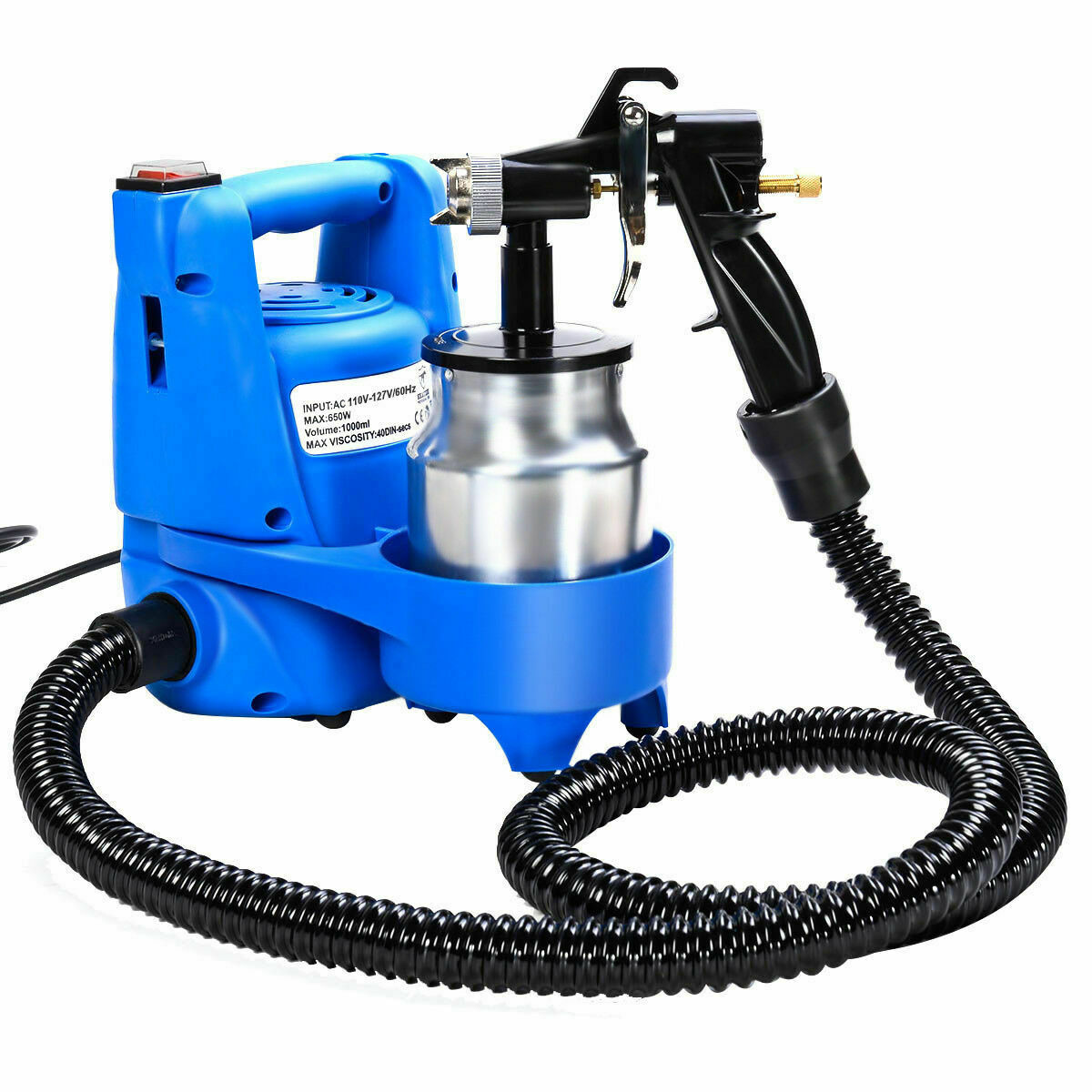 

650W Electric Paint Painting Sprayer Gun 3-ways W/Copper Nozzle+Cooling Sys