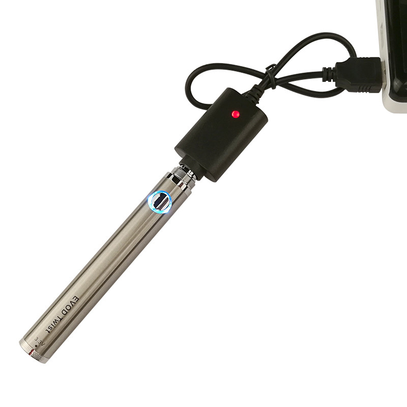 

Evod Twist VV Variable Voltage Vape Pen Battery 650 900 1100 mAh with Ego USB Charger for CE4 H2 MT3 Vaporizer Atomizer